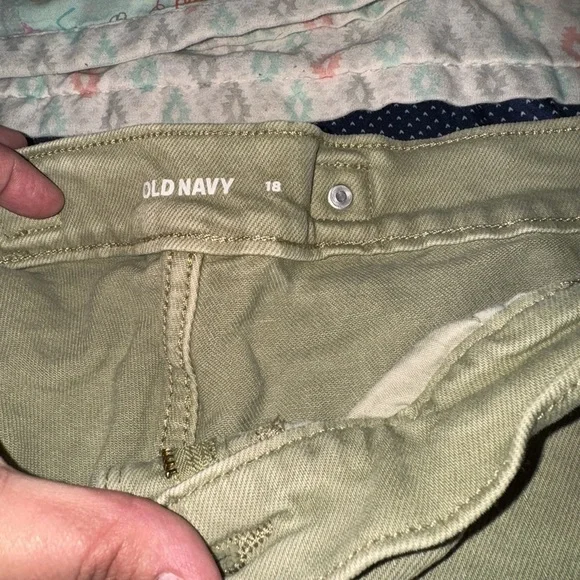 Old Navy Green Jean Shorts Frayed Style - Picture 2 of 4